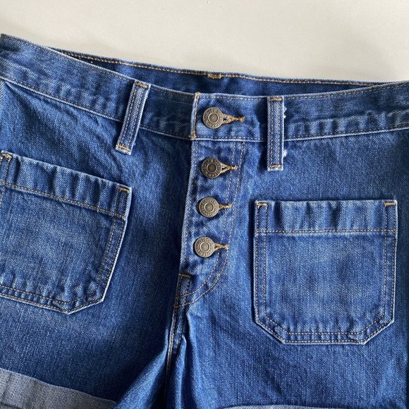 Levi’s Orange Tab High Rise Button Fly Famous Fit Jeans Cuffed Bottom Size 27 - Picture 3 of 10
